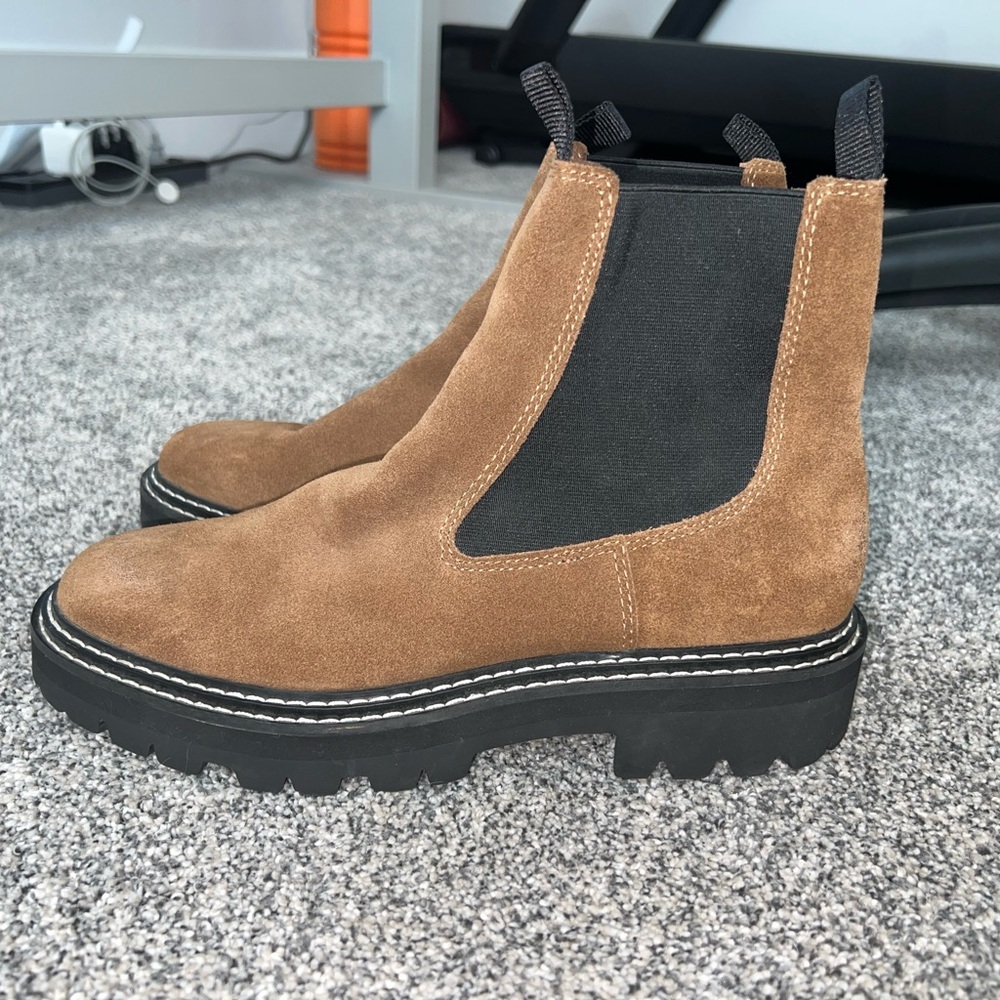 Tan women dolce vita Suede Chelsea Boots worn once